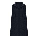 Trendy Women's Long Hooded Puffer Vest Black