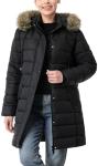 Warm Women's Long Puffer Coat with Removable Hood