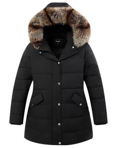 Plus Size Women's Down Parka with Detachable Hood