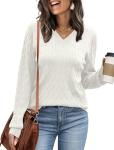 Cozy Cable Knit V-Neck Sweater for Women