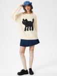 CIDER Women's Cute Cat Graphic Sweater - Beige