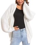 QUALFORT Women's Oversized Cotton Cardigan Sweater