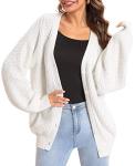 QUALFORT Women's Oversized Cotton Cardigan Sweater