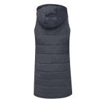 Women's Dark Gray Long Puffer Vest with Pockets