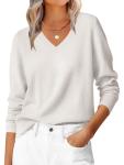 ANRABESS Women's V Neck Long Sleeve Sweater