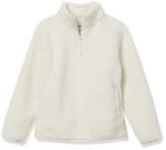 Girls' Ivory Sherpa Fleece Quarter-Zip Jacket