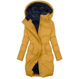 Trendy Plus Size Women's Yellow Sherpa Puffer Coat