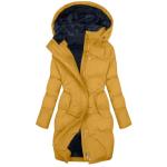 Trendy Plus Size Women's Yellow Sherpa Puffer Coat