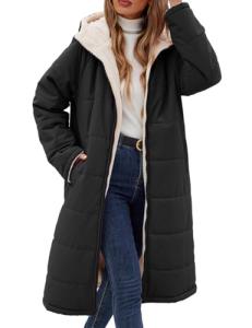 Yusongirl Women’s Oversized Fleece-Lined Puffer Coat