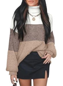 Plus Size Women's Fall Turtleneck Sweater Top