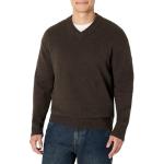 Men's Cotton Blend V-Neck Sweater in Chocolate