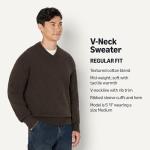 Men's Cotton Blend V-Neck Sweater in Chocolate