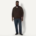 Men's Cotton Blend V-Neck Sweater in Chocolate