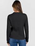 ANRABESS Women's V Neck Cable Knit Sweater