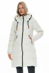 Orolay Women's Thickened Contrast Color Drawstring Down Jacket Hooded Parka Long Puffer Coat White XL