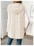 Women's Fleece Hooded Vest in Beige
