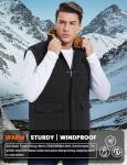Men's Thick Fleece Padded Puffer Vest - Black