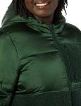 Women's Sherpa Fleece Hooded Puffer Jacket, Dark Green