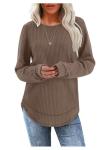 Trendy Women's Long Sleeve Chocolate Sweater Top