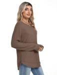 Trendy Women's Long Sleeve Chocolate Sweater Top