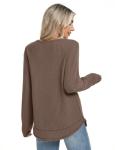 Trendy Women's Long Sleeve Chocolate Sweater Top
