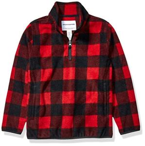 Boys' Red Buffalo Check Polar Fleece Pullover