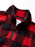 Boys' Red Buffalo Check Polar Fleece Pullover