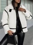 Women's Trendy Faux Fur Sherpa Moto Jacket