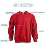 Gildan Fleece Crewneck Sweatshirt, Red, Large