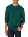 Men's Cotton Crewneck Sweater in Dark Green