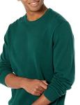 Men's Cotton Crewneck Sweater in Dark Green