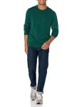 Men's Cotton Crewneck Sweater in Dark Green