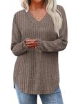 WIHOLL Women's Long Sleeve V Neck Sweater