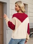 SunnyMelody Women's Trendy Oversized Color Block Sweater
