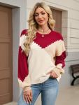 SunnyMelody Women's Trendy Oversized Color Block Sweater