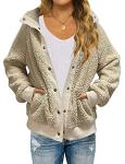 MEROKEETY Women's Fuzzy Sherpa Jacket with Pockets