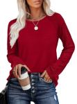 OFEEFAN Women's Red Christmas Sweater Top