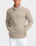 Men's Khaki Midweight 1/4 Zip Pullover Sweatshirt