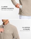 Men's Khaki Midweight 1/4 Zip Pullover Sweatshirt