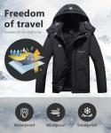 Men's Waterproof Fleece Ski Snow Jacket with Hood