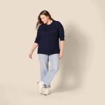 Women's Soft Touch Long-Sleeve Crewneck Sweater – Navy