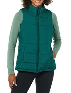 Women's Dark Green Mid-Weight Puffer Vest