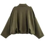 Csvinkiko Women's Oversized Faux Suede Bomber Jacket