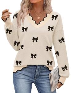 Cozy Women’s Oversized V-Neck Fall Sweater