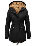 Women’s Warm Fleece Hooded Parka Jacket