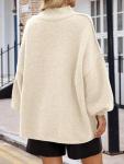 Oversized Mock Neck Knit Sweater for Women