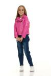 Metallic Pink Faux Leather Jacket for Girls