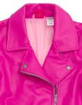 Metallic Pink Faux Leather Jacket for Girls