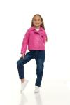 Metallic Pink Faux Leather Jacket for Girls