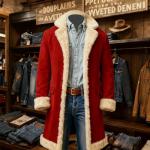 Men's Santa Coat with Faux Fur Trim - Red XL